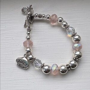 Little girls Sterling & Crystal “ grace” bracelet, NWT, sterling & crystal